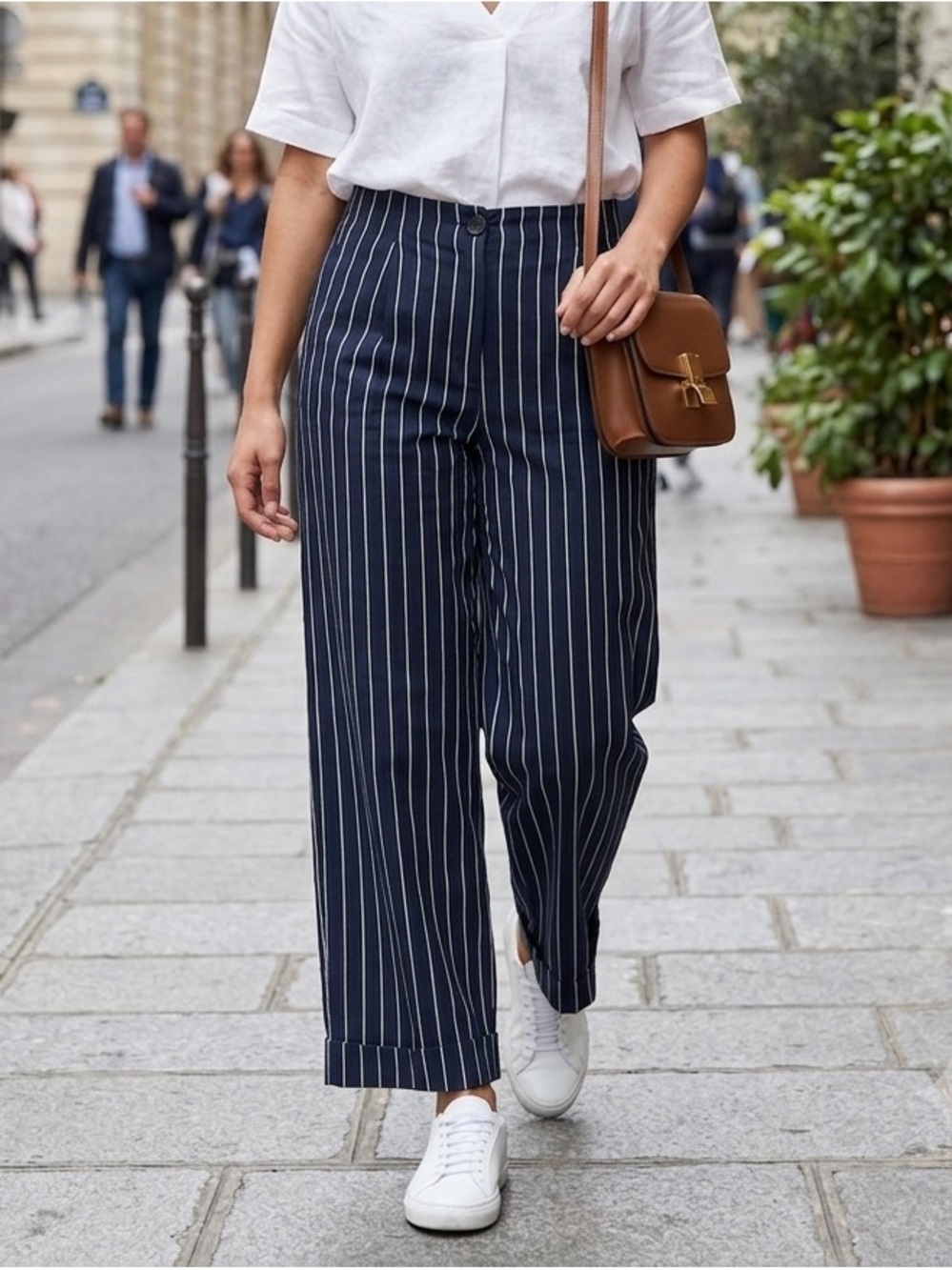 Peter O. Mahler Pinstripe Wide-Leg Pants - #275